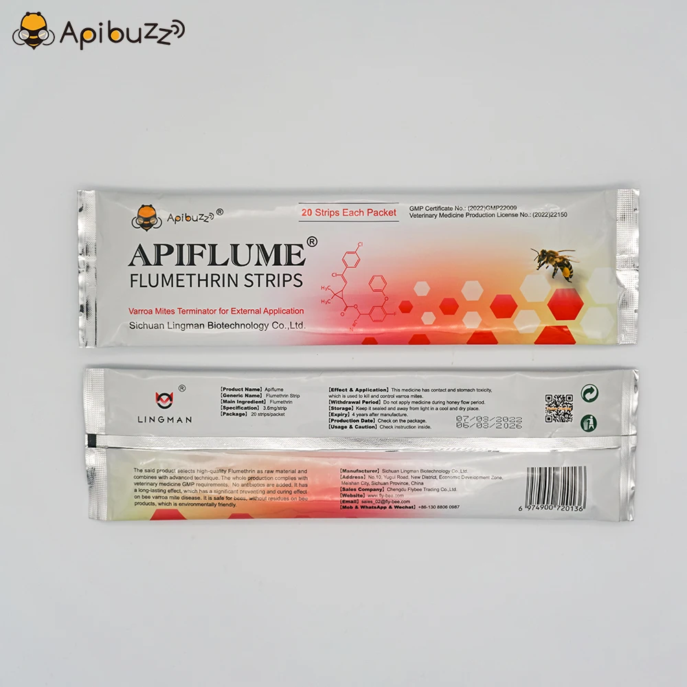 Apibuzz Apiflume Flumethrin 20 полосок анти-варроа контроль клещей оборудование для хранения