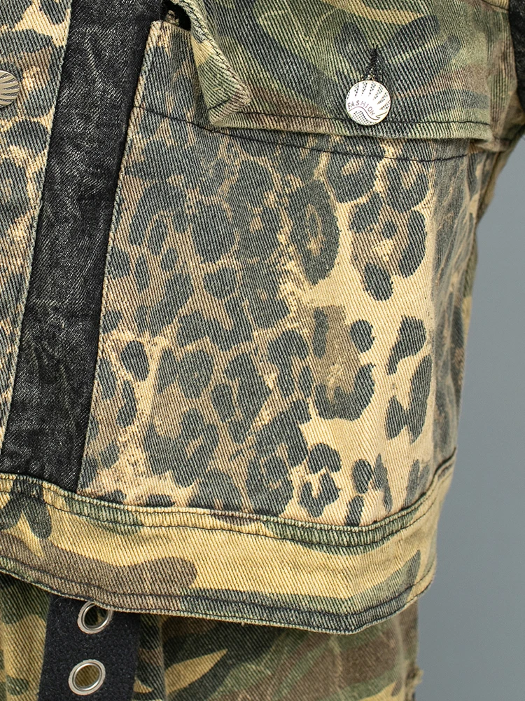 Персонализированные лоскутные винтажные джинсовые шаровары с леопардовым