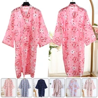 women girl short sleeve summer cotton kimono robes floral pajamas khan steamed bathrobe yukata