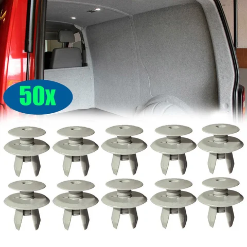 Клипсы для подкладки автомобильной панели, пластиковые зажимы для салона автомобиля VW, T4, T5, транспортер, Eurovan, 50 шт.