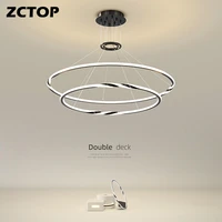 minimalist modern led chandelier home lighting round rings ceiling mounted chandeliers blackwhite color lighting hanging lamps