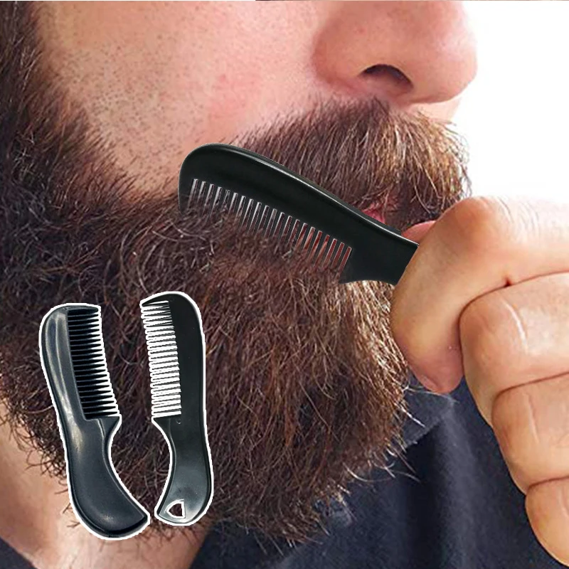 

1pcs Men Comb Black Mini Pocket Beard Comb for Men Plastic Moustache Facial Hairbrush Beard Styling Detangling Combs Barber