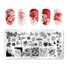 День Святого Валентина дизайн ногтей розы штамповочные пластины искусственный цветок штамп шаблоны изображение сексуальной Девушки Печать трафарет