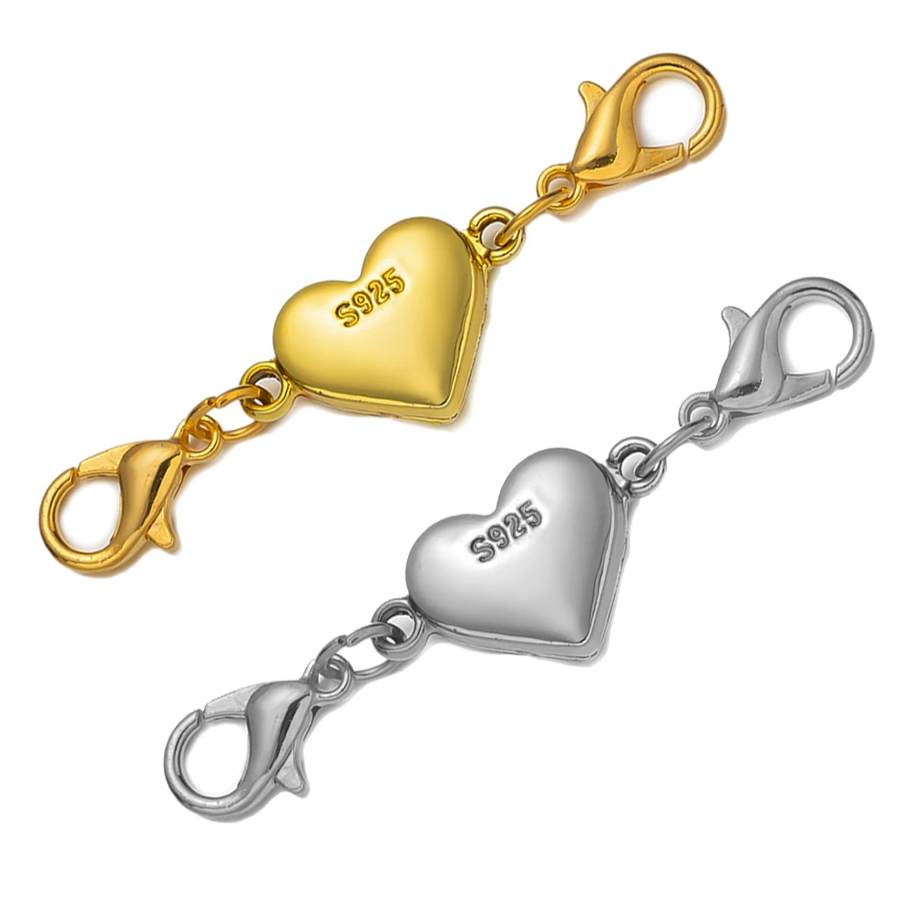 Сильные магнитные зажимы для ожерелья серебристые металлические двойные