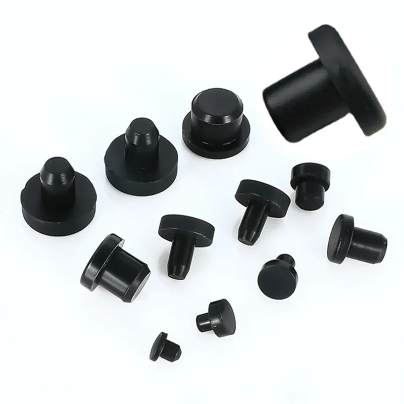 

3mm-14mm Solid Rubber Hole Caps T Type Silicone Seal Hole Plugs Black High Temperature Seal Stopper Waterproof Dustproof Plug