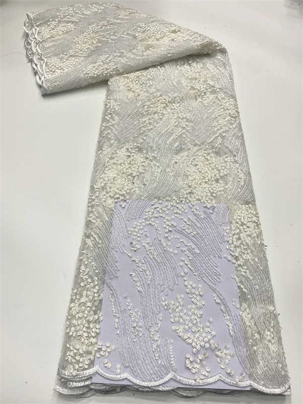 

New Design Sequins African Mesh Lace Fabric 2022 High Quality French Tulle Lace Material Bridal For Wedding Dress Nigerian Lace