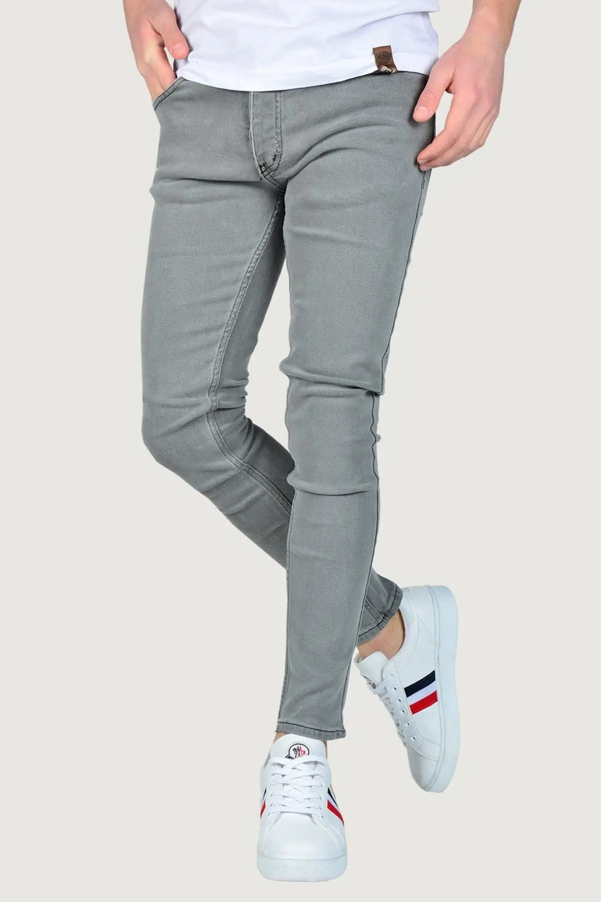 Men's Clothing Denim Pants For Man Trousers Men's Jeans Slim Fit Strech Flexible Fashion Tight-Fitting Stylish Casual
