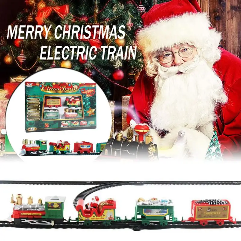 

Christmas Electric Train Toys Railway Cars Racing Track Christmas Tree Decoration Train Model Toys For Kids Birthday Party Gift