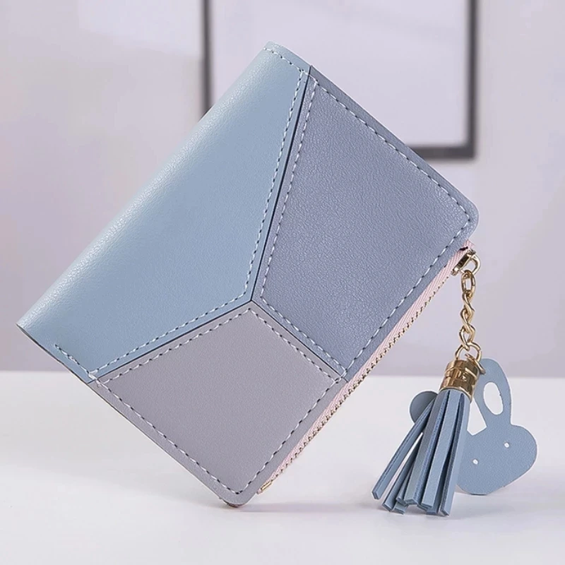 

New Arrival Wallet Short Women Wallets Zipper Purse Patchwork Fashion Panelled Wallets Trendy Coin Purse Card Holder Leather