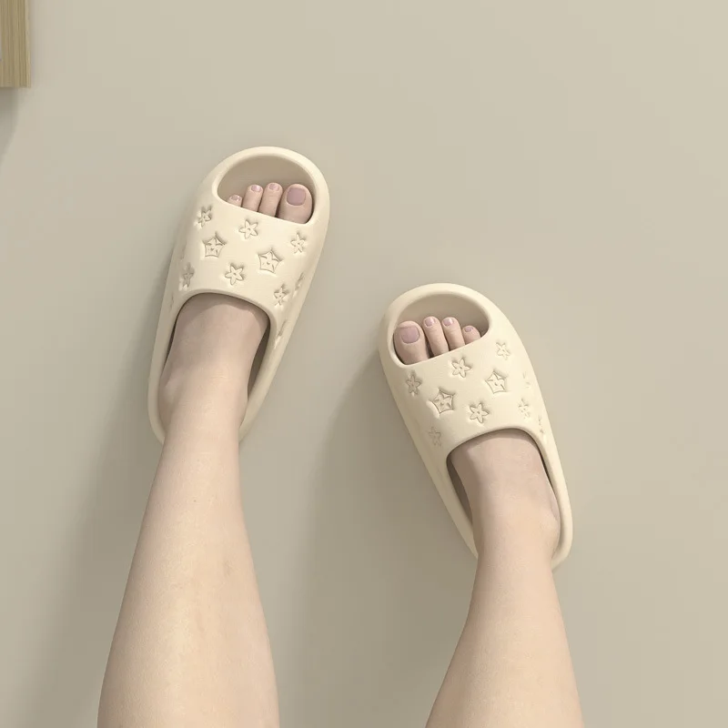 Fashion Platform Slippers For Women EVA Summer Bathroom Pool Slides Beach Flower Soft Thick Sole Sandals Man Antiskid Funny Shoe