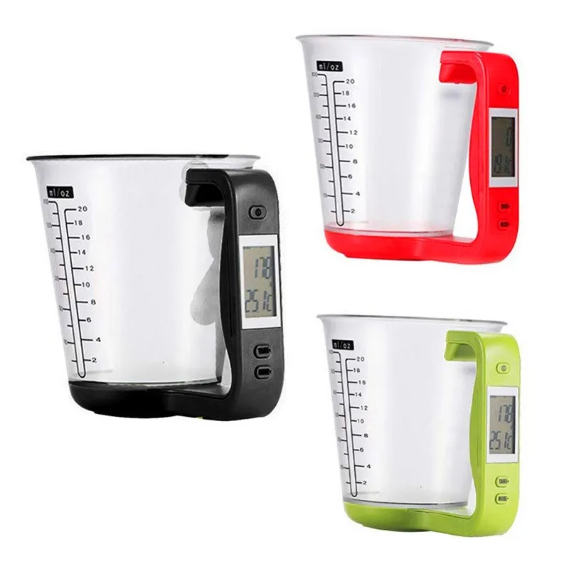 Электронный цифровой ЖК-дисплей Дисплей Кухня мерные чашки Еда вода измерение во