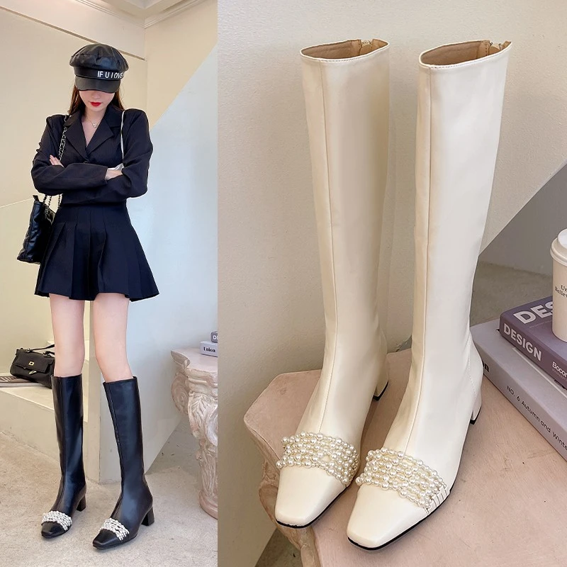 

Женские сапоги из ПУ кожи, с острым носком, на высоком каблуке