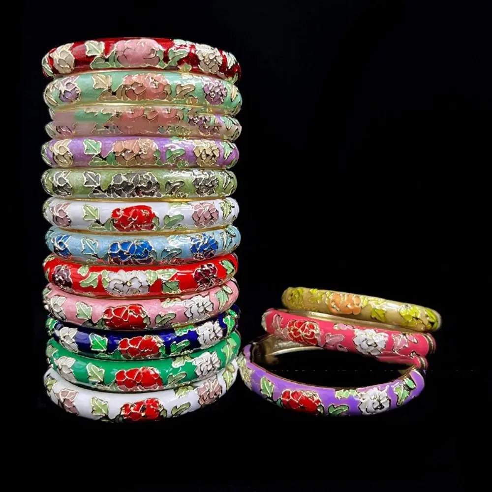 Эмалированная кожа браслет традиционная искусственная пион филигранный