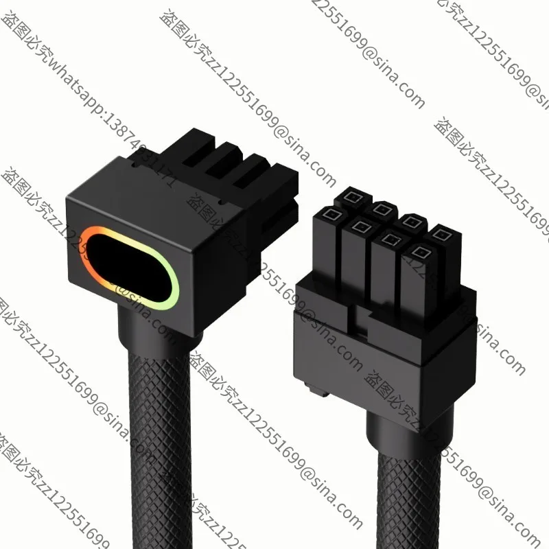 Фото Кабель питания 5V 3-контактный для материнской платы, 8-контактный, полномодульный, с угловым разъемом 90 градусов, ARGB Shenguang, синхронизация подсветки №2