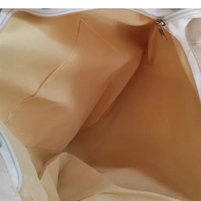 Холщовая Большая Сумка Унисекс В Консервативном Стиле С Застежкой-молнией