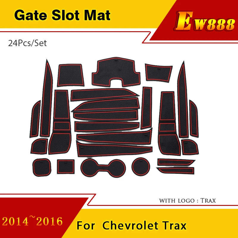 

Anti-Slip Gate Slot Cup Mat Fit For Chevrolet Trax 2014 2015 2016 Door Groove Pad Rubber Rugs Cup Cushion Car Coasters Accessory