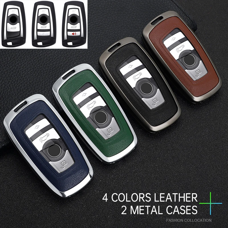 

Leather Style Car Smart Key Case Cover for BMW 3 4 5 Series 320i 530i 550i F20 F21 F30 F31 F25 F01 F02 Auto Keychain Accessories