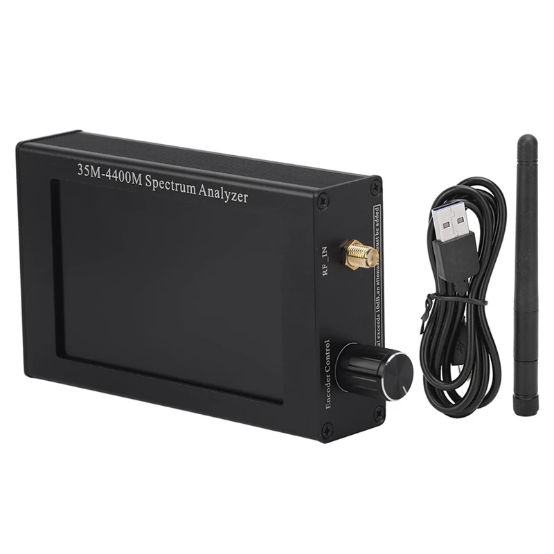 

Анализатор спектра с ЖК-экраном 4,3 дюйма, ручной простой анализатор спектра для измерения сигнала Lnterphone, черный, 35-4400 м