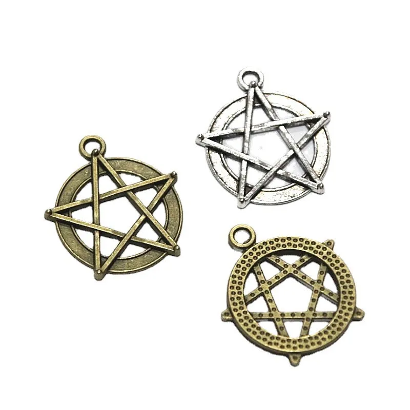 30Pcs 30.7*28MM Antique Silver Plated Bronze Color Star Charms Pendant DIY For Bracelet Necklace