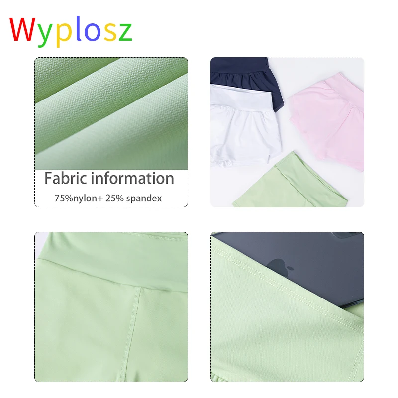 Wylosz Shorts Gym Women Clothing Fitness Sportswear Workout Running Anti-crimping Elastic Easy Pocket Sunscreen Free Shipping