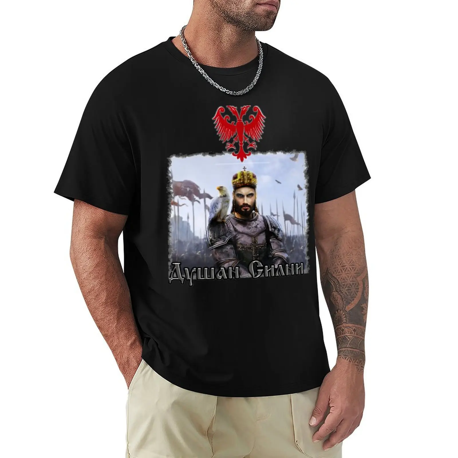 Фото Футболка Dusan Silni Basic Plain Tee для весны и лета №1