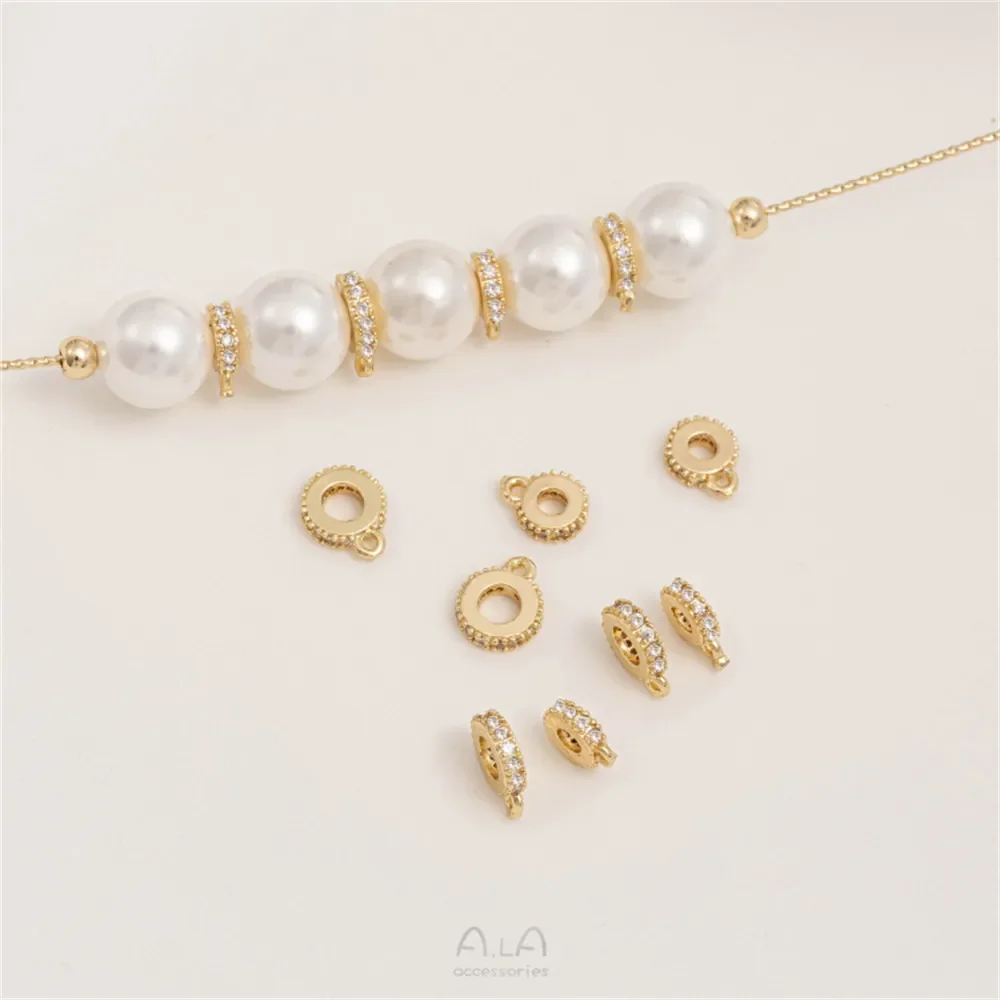 Цирконовая прокладка из 14-каратного золота с подвесным кольцом прокладкой