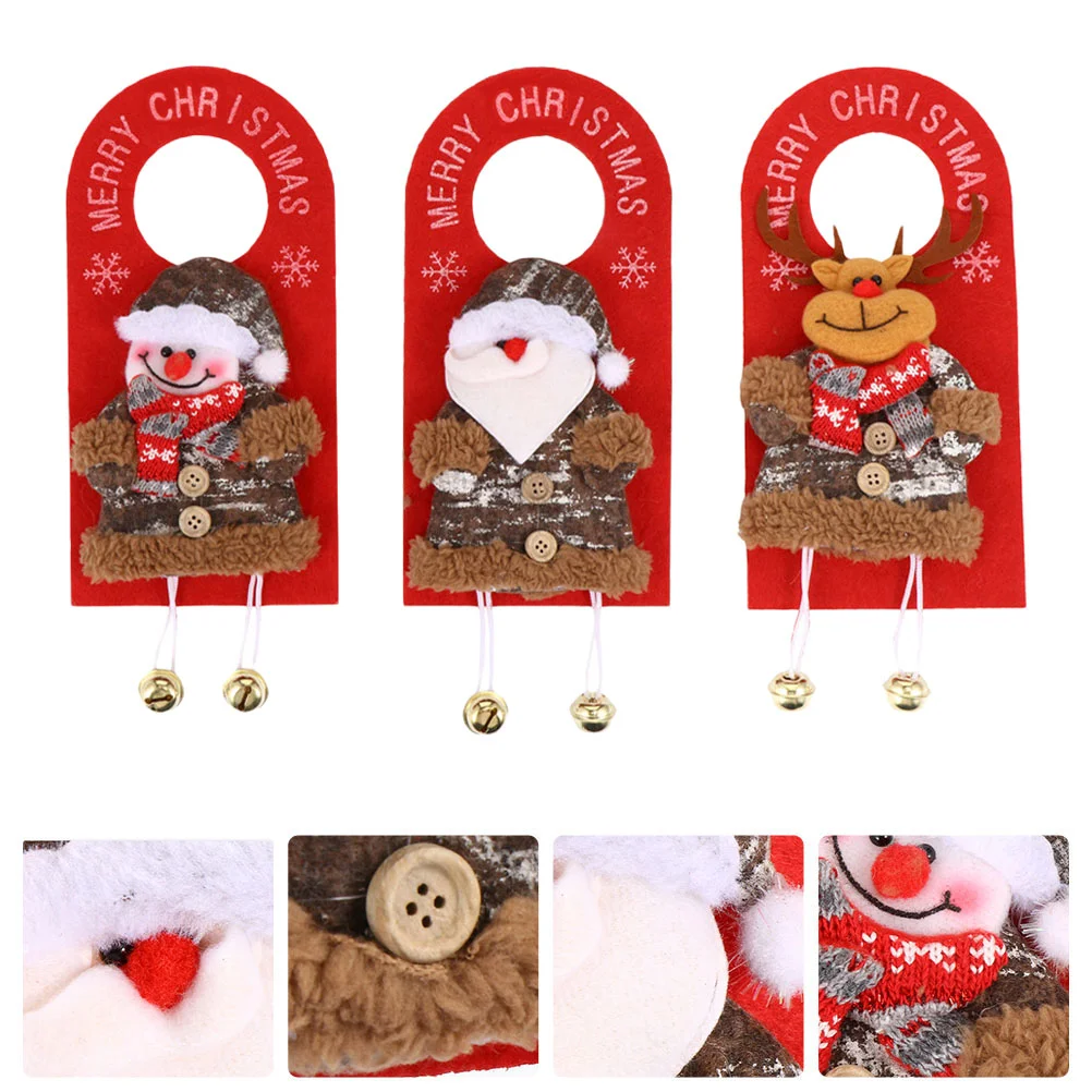 

Door Christmas Hanging Hanger Burlap Ornament Handle Decor Chic Adornment Pendant Santa Claus Sign Snwoman Knob Ornaments