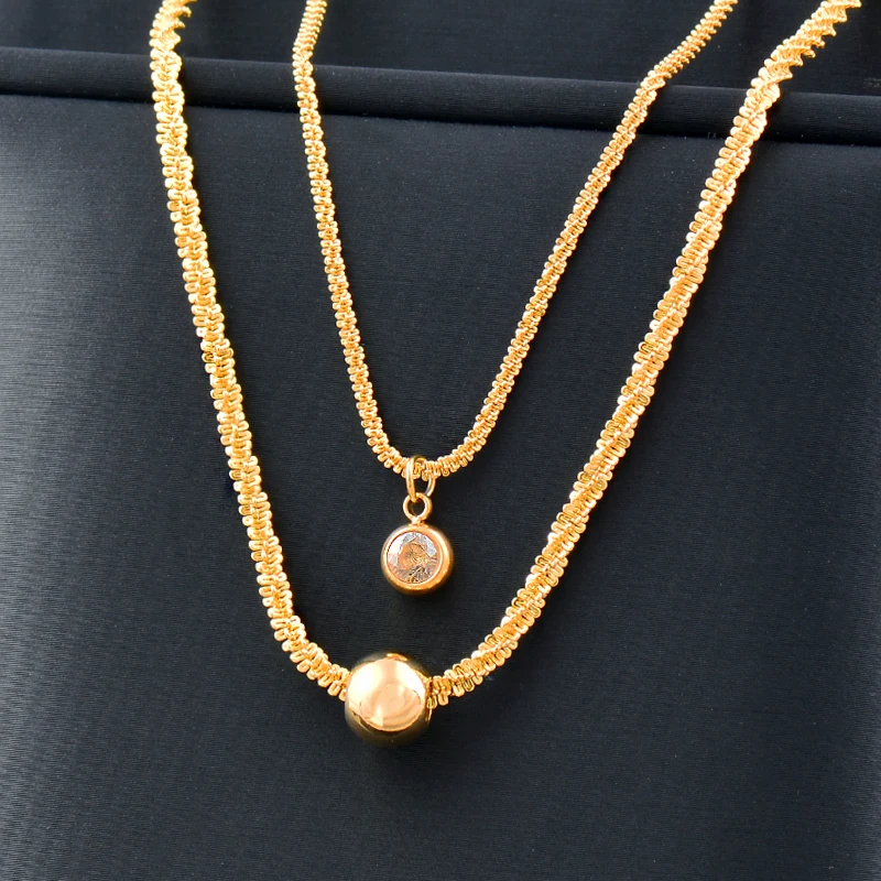 

SINLEERY Trend 316L Stainless Steel Necklace For Women Gold Color party jewelry Gift for girlfriend Choker Neck Chains XL349 SSK