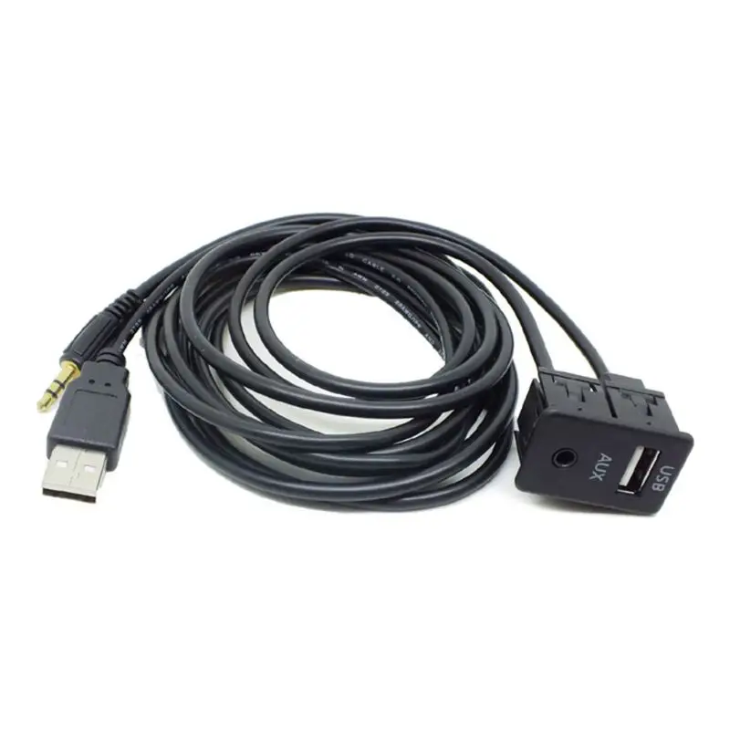 

Удлинительный Кабель-адаптер 3,5 мм AUX USB 1,5 м для автомобильной панели приборной панели