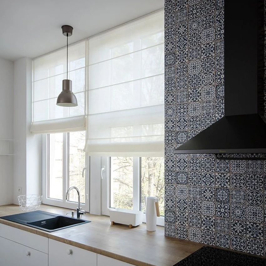 

Cotton Linen Blend Roman Shades,Custom Fabric Modern Shades,Motorized WIndow Blinds,Made to Order Window Covering