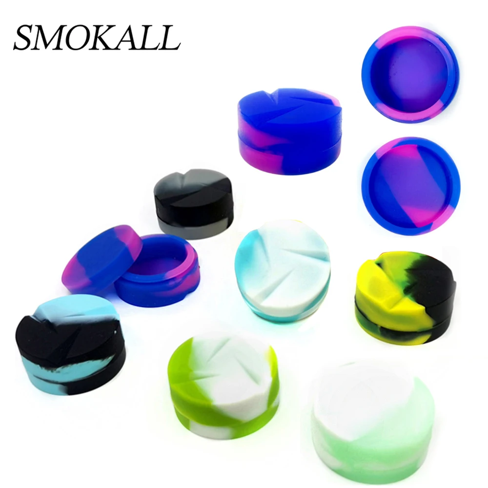 

50Pcs Silicone Jar 7ml Oil Wax Dab Container Makeup Jars Cigarette Cream Liquid Cosmetic Storage Box Tobacco Smoking Accessories