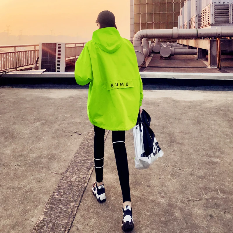 Fluorescence Green Outerwear Women Spring and Autumn Mid-Length 2024 New Temperament This Year Popular Fashion Trench ...