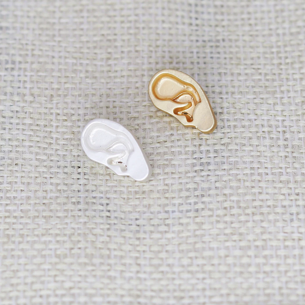 

5PCS DIY Stainless Steel New Body Parts Anatomical Ear Necklace For Women Men Tiny Ears Fashion Charm Pendants