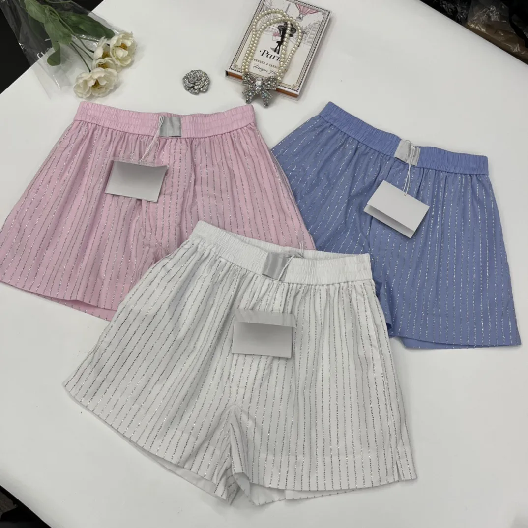 

2022 summer new women's regular weaving and dyeing high count Island Cotton Shorts