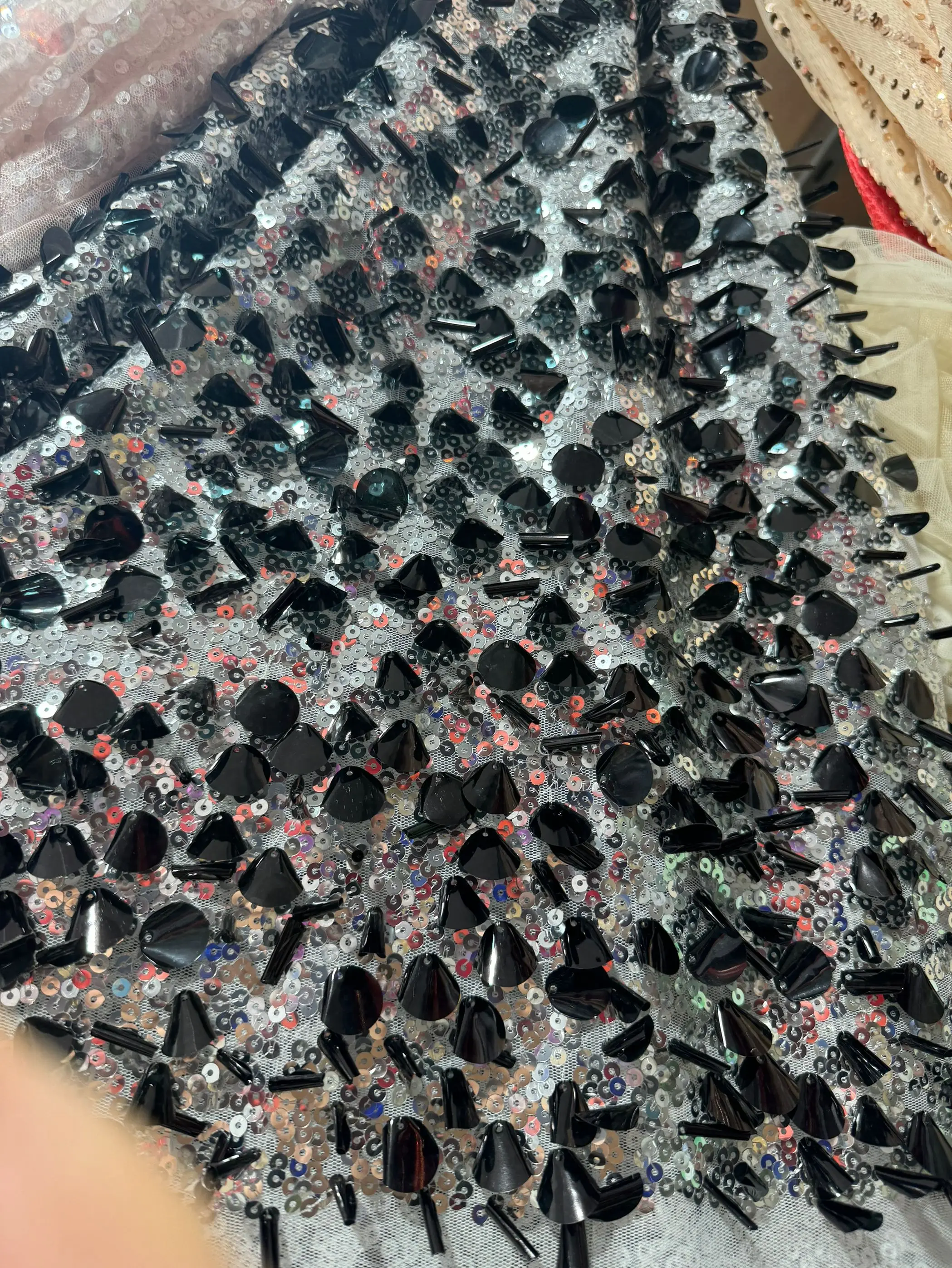 20 стилей большие маленькие круглые Блестки Ткань для вечернего платья кружевной