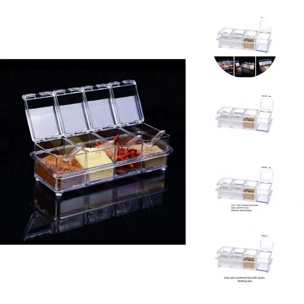 

1 Set Spice Tank Unique Reusable Multi-use Sturdy Waterproof Seasoning Box for Hotel Seasoning Jar Seasoning Box