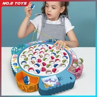 childrens electric fishing toys music spinning fishing set puzzle parent child interaction magnetic fishing toys new 2022 kids