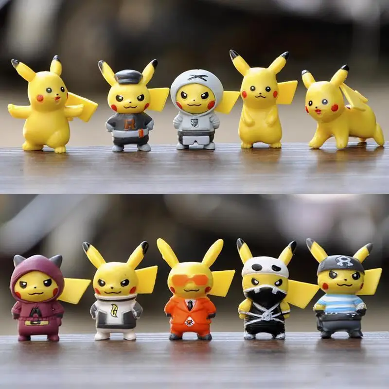 

10pcs/set Pikachued Mini Figures Pvc Action Figures Cartoon Super Mini Ninja Pikachu Series Children's Toys Christmas Gift