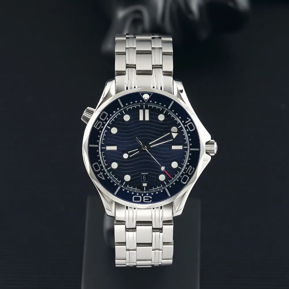 

GMT Blue Wave Dial Top Luxury Automatic Men's Watch DIVER Wristwatch Clock Man Ceramic Bezel 007
