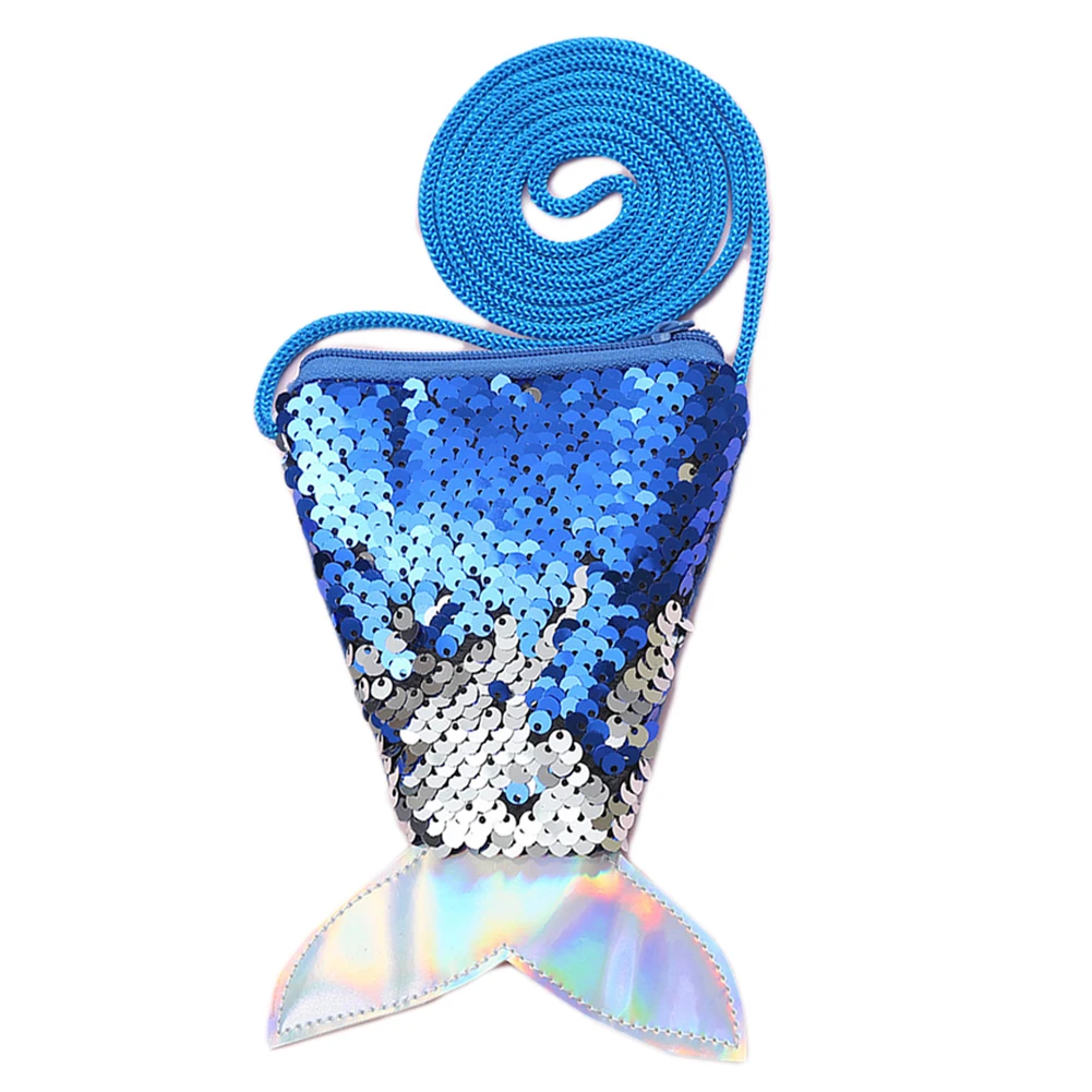 

2022 Hot 1pc Cute Women Tail Sequins Wallet Coin Purse Sling Money Change Card Money Bags Key Holder Pouch Bag For Girls