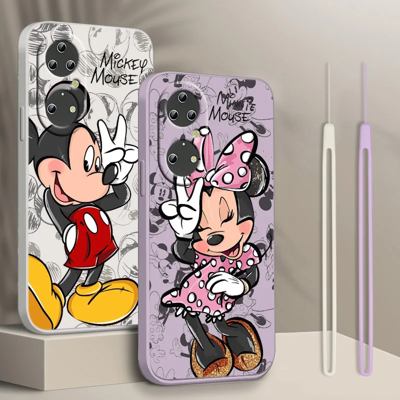 

Cute Disney Mickey Minnie For Huawei Y90 Y61 P50 P40 P30 P20 10 P Smart Z Pro Lite Plus 2021 Liquid Rope Phone Case