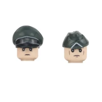 ww2 military army figures officer hat accessories building blocks dark green soldiers boat cap helmet weapon gun part bricks toy