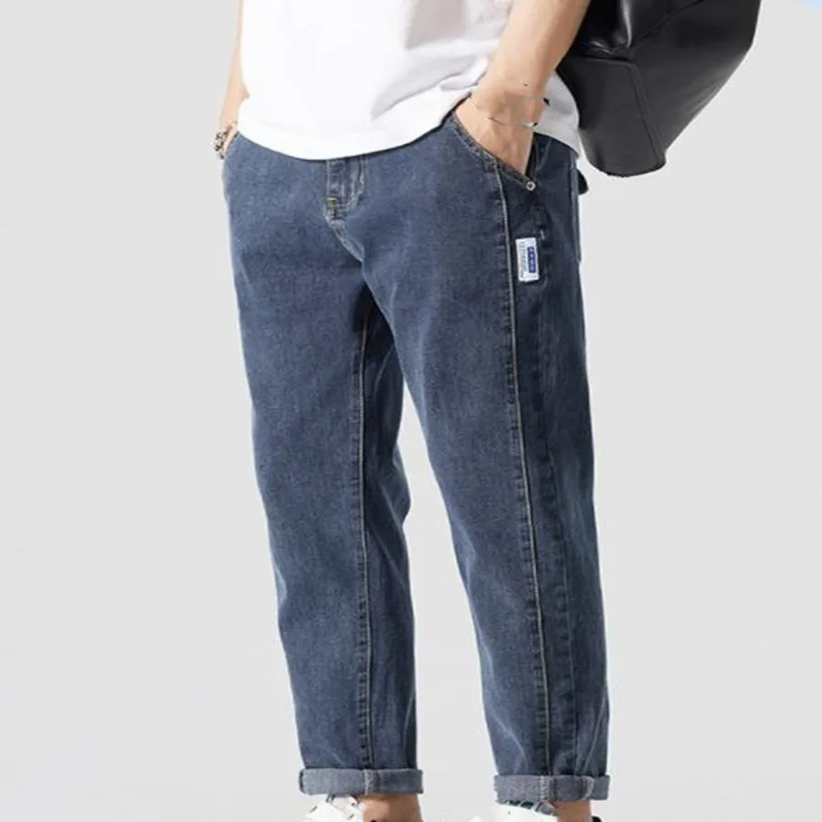 Mens Jeans  High Quality  Casual Daily Solid Color Denim Pants Simple Wind Slim Trousers Male