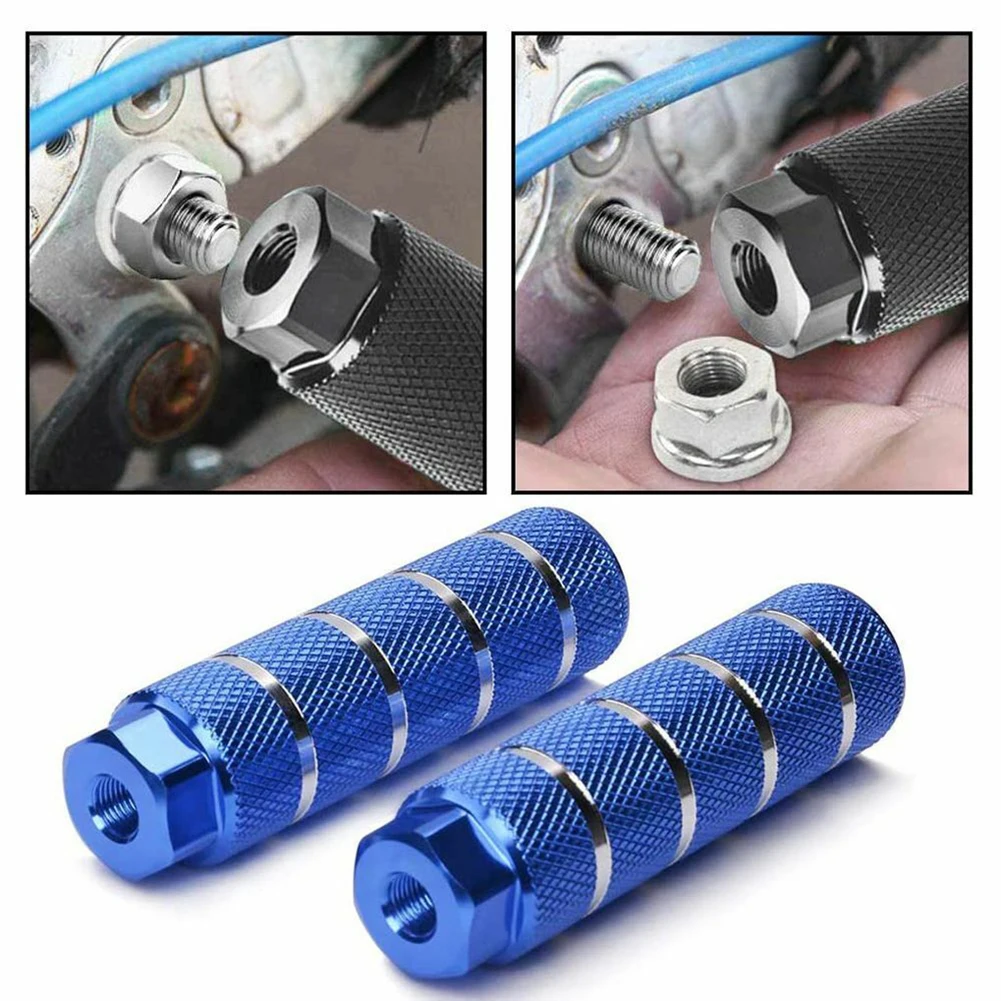 

Bike Pegs Aluminum Alloy Anti Skid LeadFoot For-BMX Bcycle Fit 3 8 Inch Nonslip Axles Rear Stunt Foot Pegs Cycling Parts