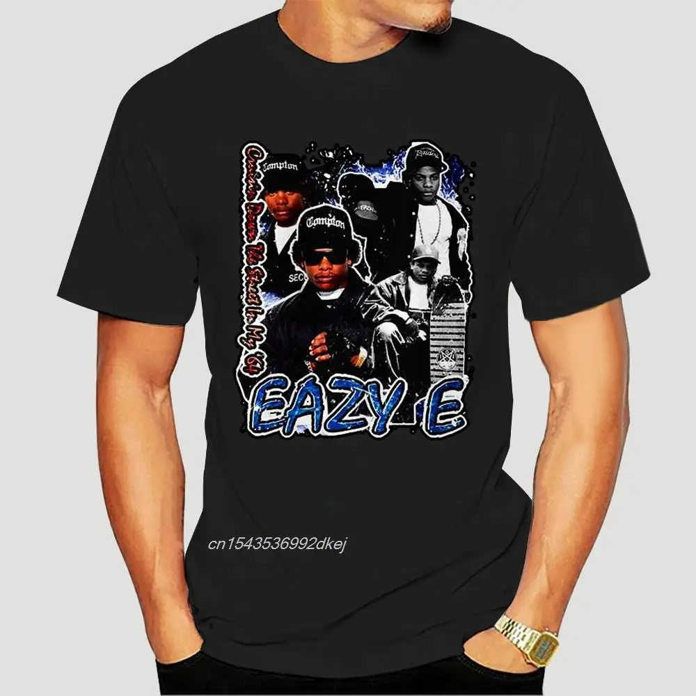 Eazy E Rap Hip Hop Vintage Short Sleeve Black T Shirt S-3XL Anime Tshirt Pulp Fiction 3607A