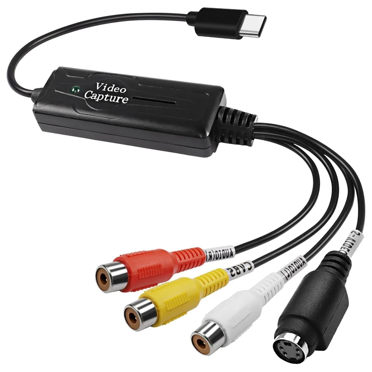 Конвертер RCA AV в USB C Адаптер карты захвата видео 1-канальный NTSC PAL Video S