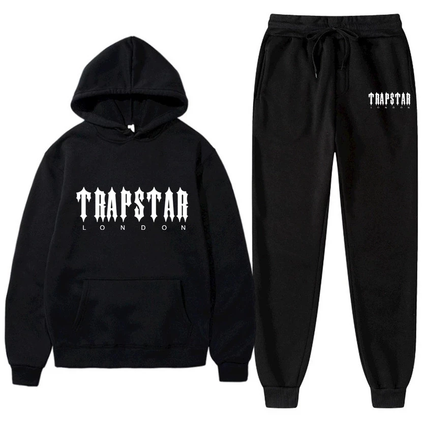 

Men's Tracksuit Trend New Hooded 2 Pieces Set Hoodie Sweatshirt + Sweatpants Sportwear Jogging Outfit Trapstar Logo Man Clothing