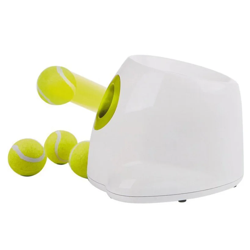 

Dog Pet Throwing Machine Pet Ball Throw Device Toys Tennis Launcher Automatic 3/6/9m Section Emission with 3 Balls Dog Training