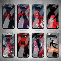marvel superhero spiderman phone case tempered glass for samsung s20 plus s7 s8 s9 s10 note 8 9 10 plus