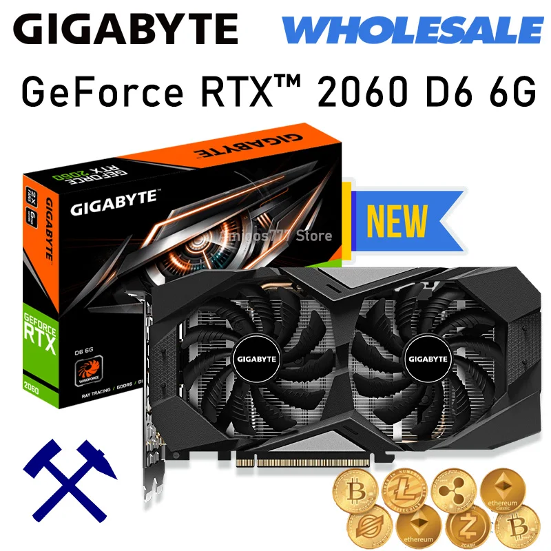 

Карточка для майнинга Gigabyte GeForce RTX 2060 D6 6G горная RTX 2060 D6 6G графическая карта GDDR6 RTX 2060 видеокарта RTX 2060 графика